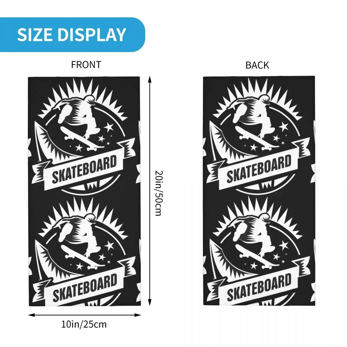 Skateboard Halfpipe Bandana Neck Gaiter Motorcycle Club Skating Board Wrap Scarf Running Unisex Adult Washable