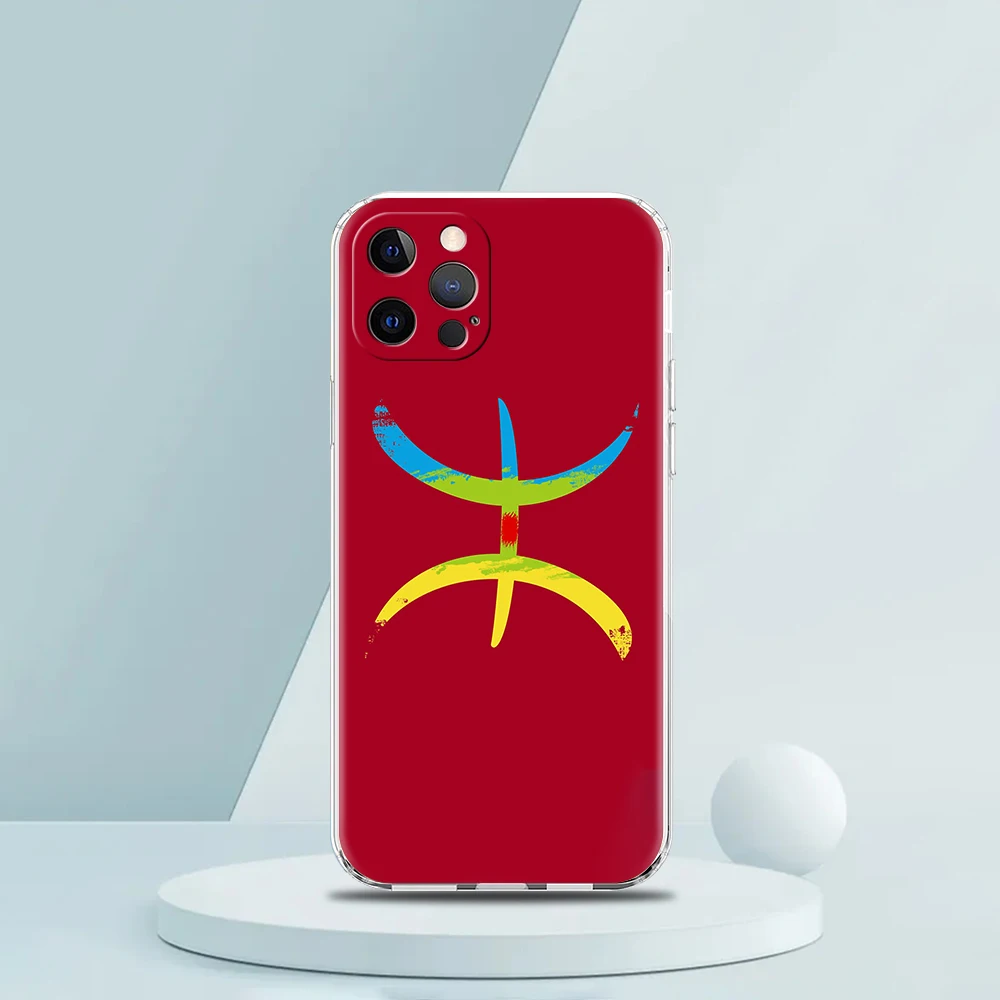 Amazigh Berber Flag Case for iPhone 16 15 14 13 12 Pro Max Cover Transparent Soft for iPhone 11 Pro Max 7 8 Plus XS XR Max Bag