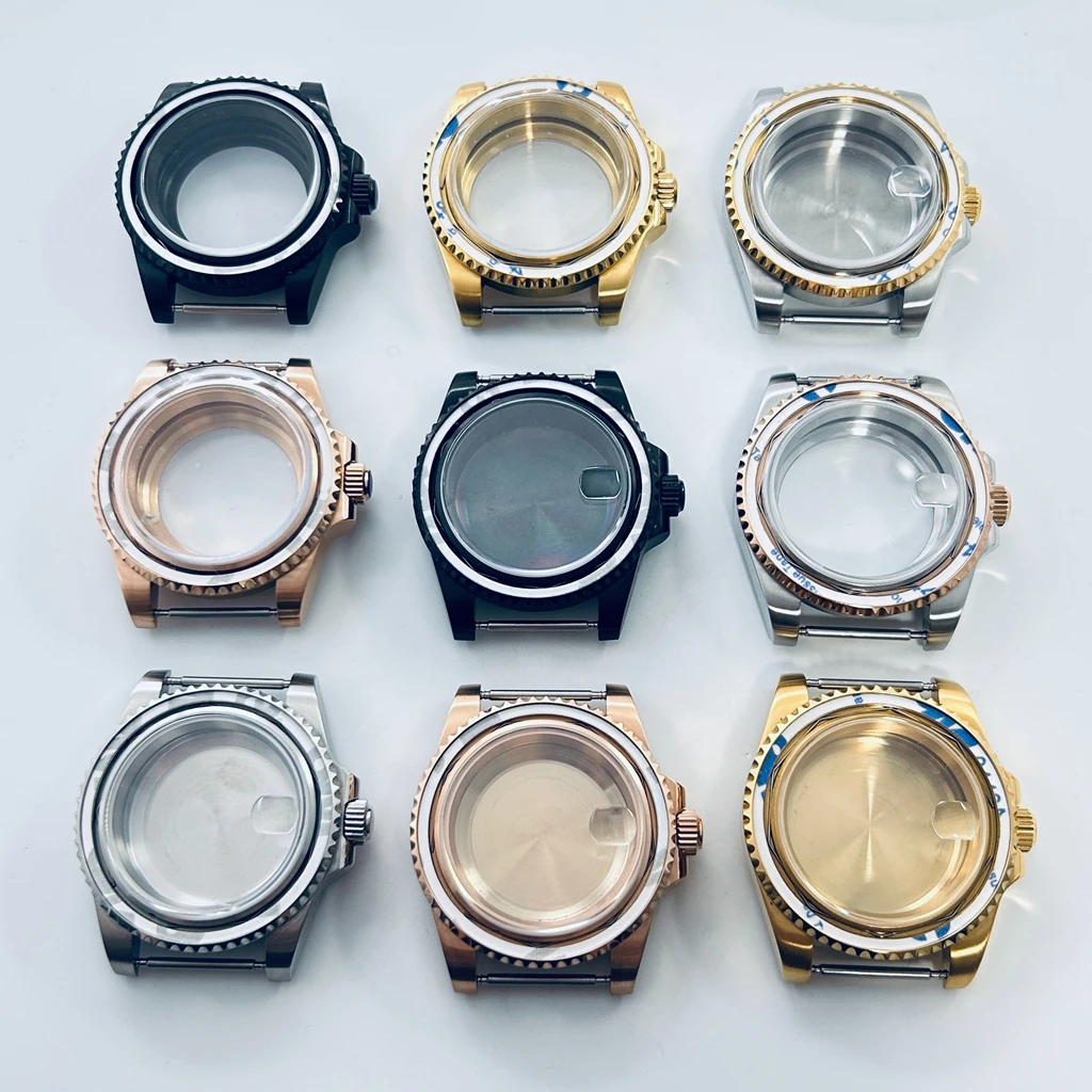 High Quality 40mm NH34 NH35 NH36 NH38 NH39 NH70 ETA2824 PT5000 GMT Date Watch Case Sapphire Glass Waterproof SUB Case