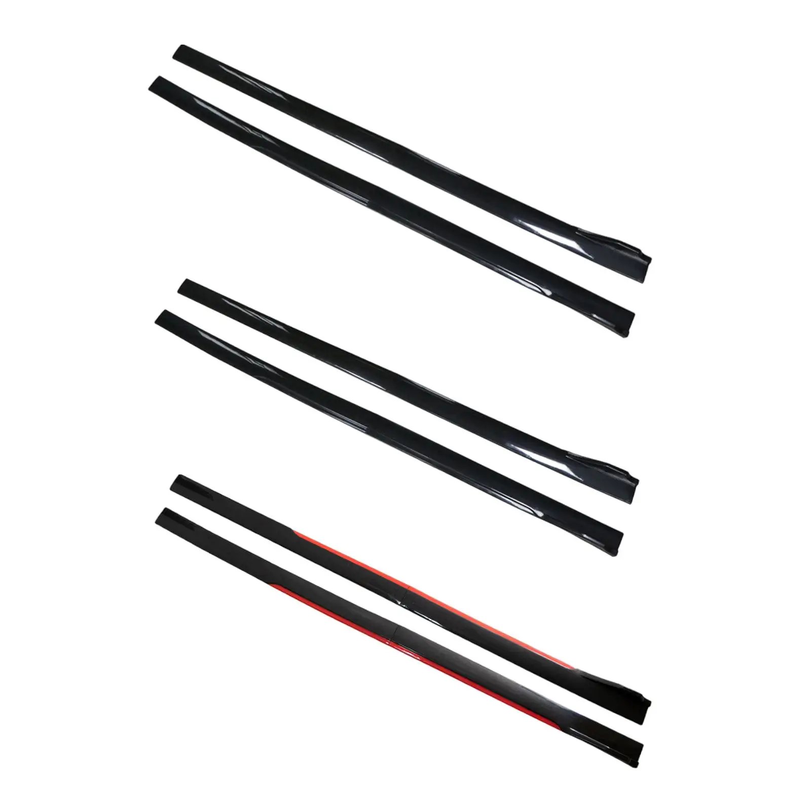 Kit Minigonne Auto Sportive In ABS Con Bordo Rosso – 8 Pezzi Con Viti, Riduzione Resistenza E Protezione Carrozzeria
