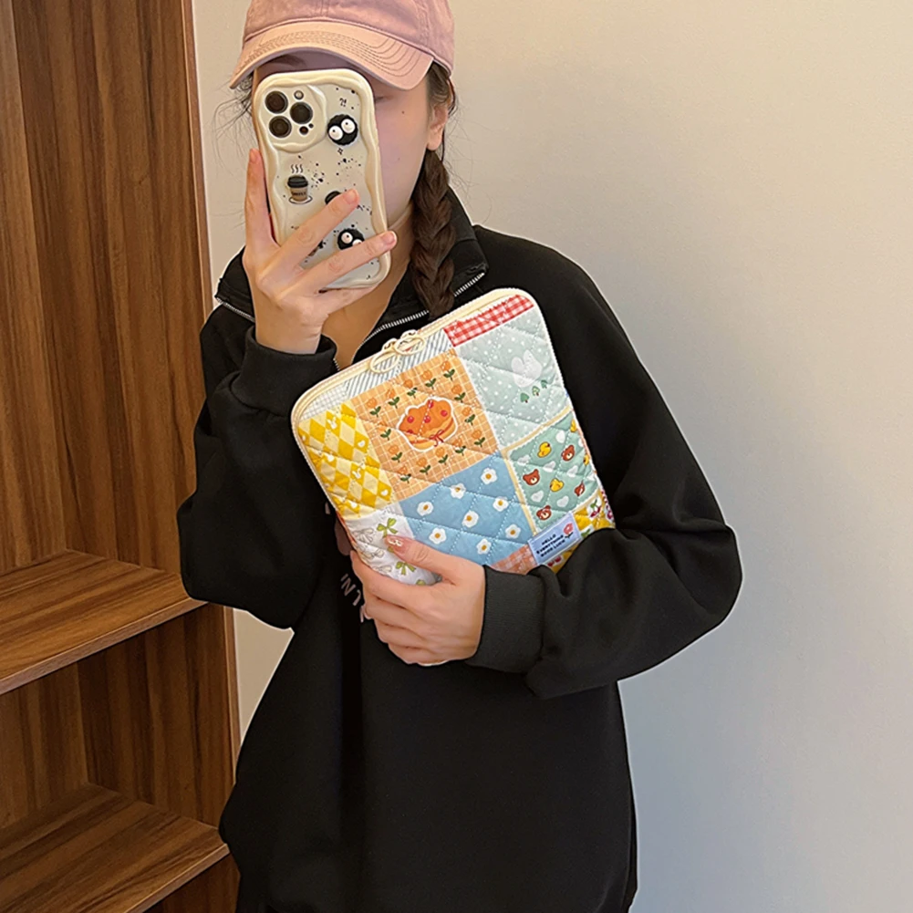 حقيبة حمل كمبيوتر محمول مبطنة ممتازة لأجهزة 11 13 15 بوصة حقيبة واقية بتصميم زهور أنيقة لأعمال العمل المدرسية