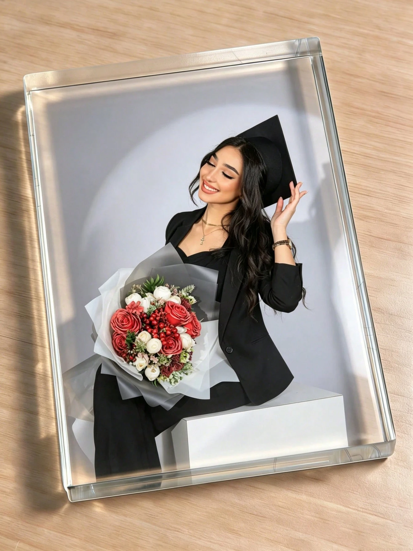 Customizable Acrylic Heart-Shaped Plaque Photo & Text Birthday Gift Sentimental Keepsake Thoughtful Present with Personalization