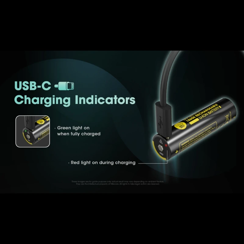 Imagem -05 - Nitecore-bateria Li-ion Recarregável Nl1836r 3600mah Usb-c 18650 Alto Desempenho Certificado ce