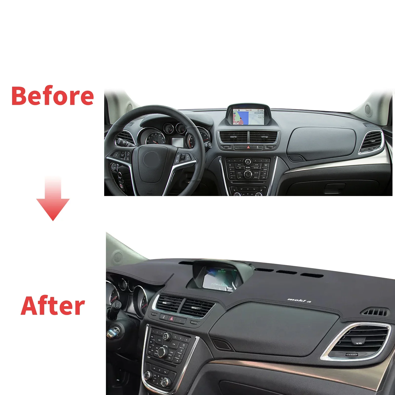 يصلح لأوبل فوكسهول موكا 2013 2014 2015 2016 اكسسوارات السيارات واقية السجاد داشمات غطاء لوحة القيادة وسادة داشمات ظلة #2