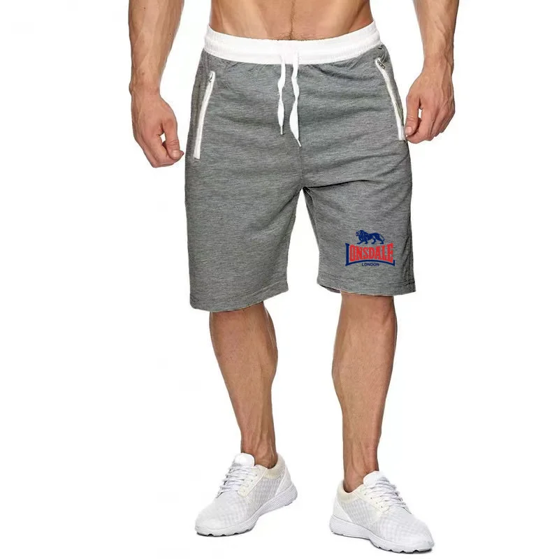 2024 New Summer men\'s fashionable beach shorts Lonsdale Print sports running casual shorts quick drying sports board shorts