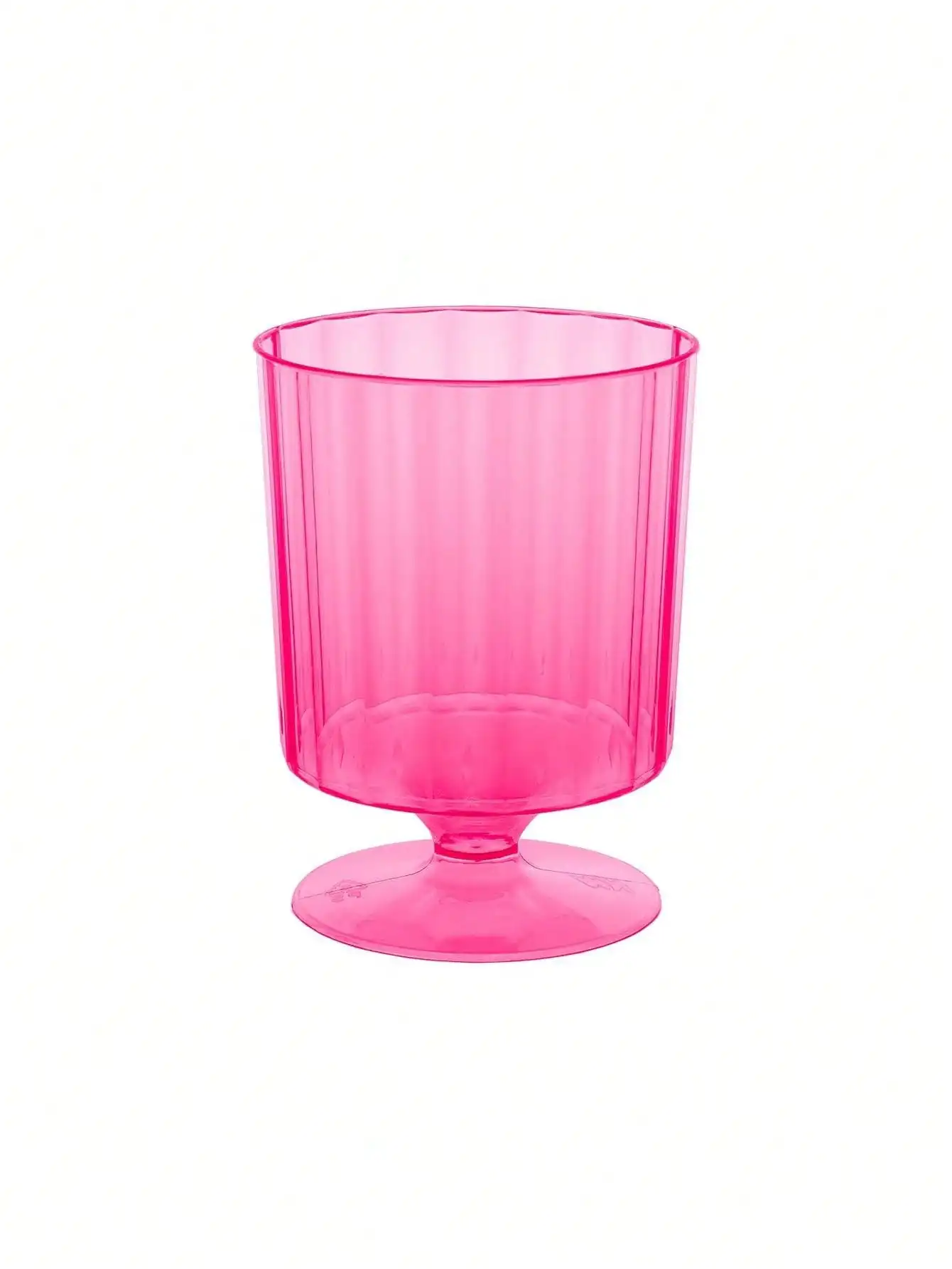 

Твердые пластиковые цельные бокалы для вина на 8 унций, неоново-розовые, 10 шт.