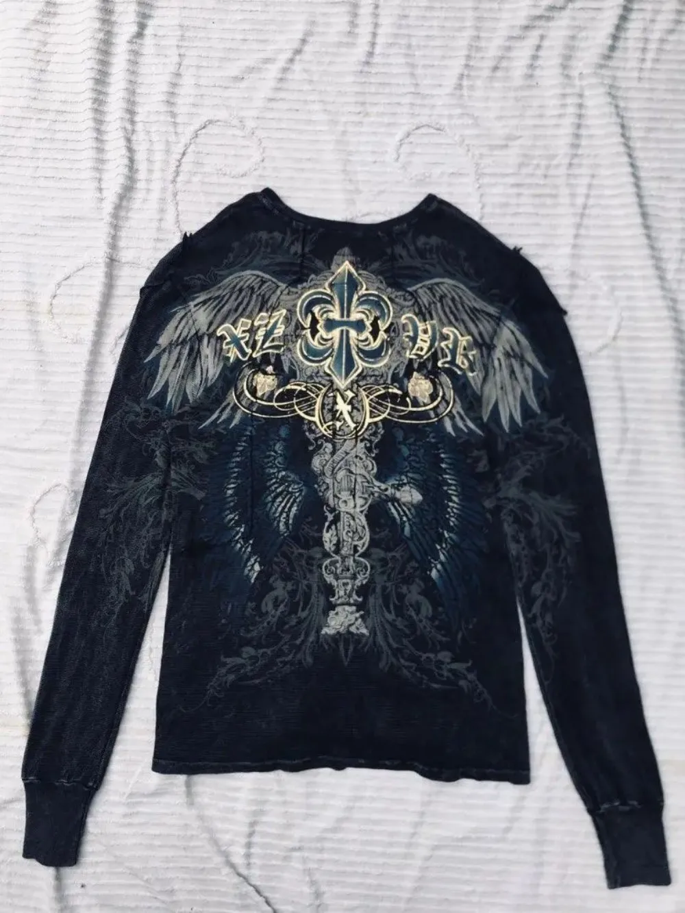 Modische männer Neue Herbst Skeleton Flügel Gedruckt Bequeme Weiche Langarm T-shirt Outdoor Street Style Top – Detail 16
