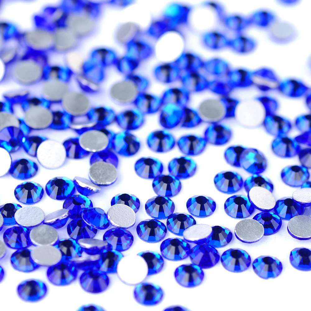PUBRILEX Saphir-Strass-Nagelkunst-Strasssteine, Glitzer, flache Rückseite, nicht heißklebend, Glaskristall-Dekorationssteine für DIY-Bastelarbeiten – Detail 1