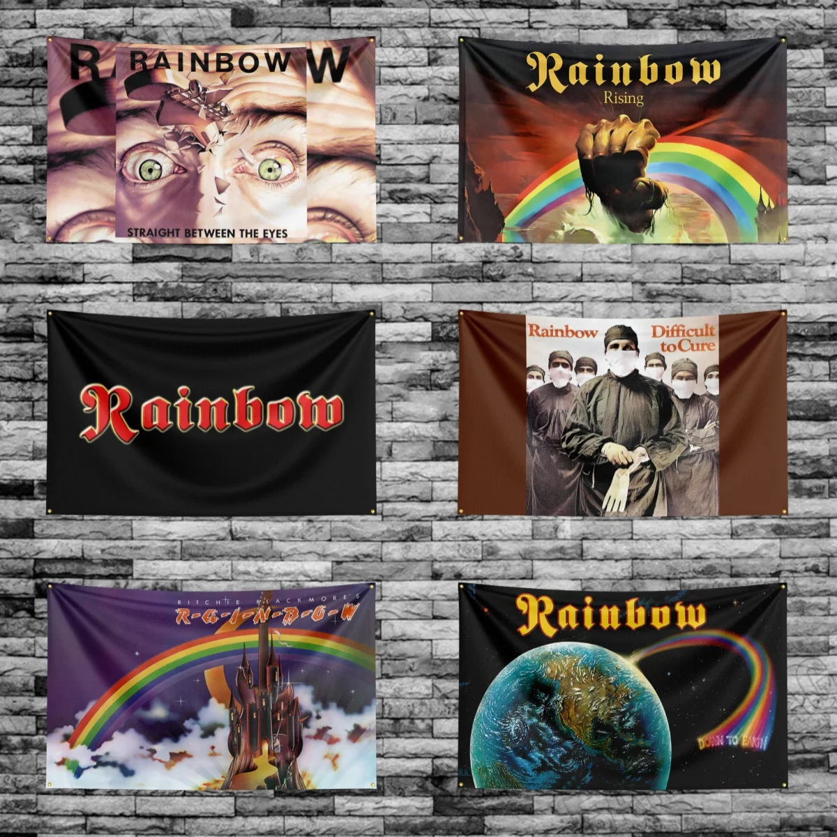 

3x5 Ft R-rain-b-bowS Band Flag Polyester Digital Printing Banner for Garage Wall Art Out Door Decoration With Brass Grommets