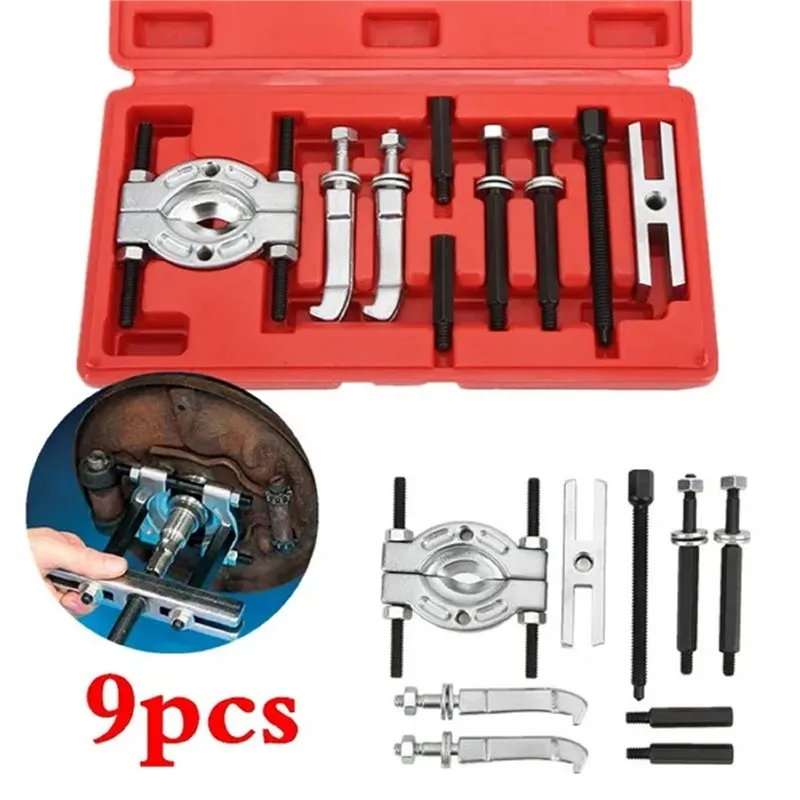 Car Repair Tool 9pcs Portable Bearing Splitter Separator Puller Kit High Strength Metal Bearing Removal Tool Set With Box