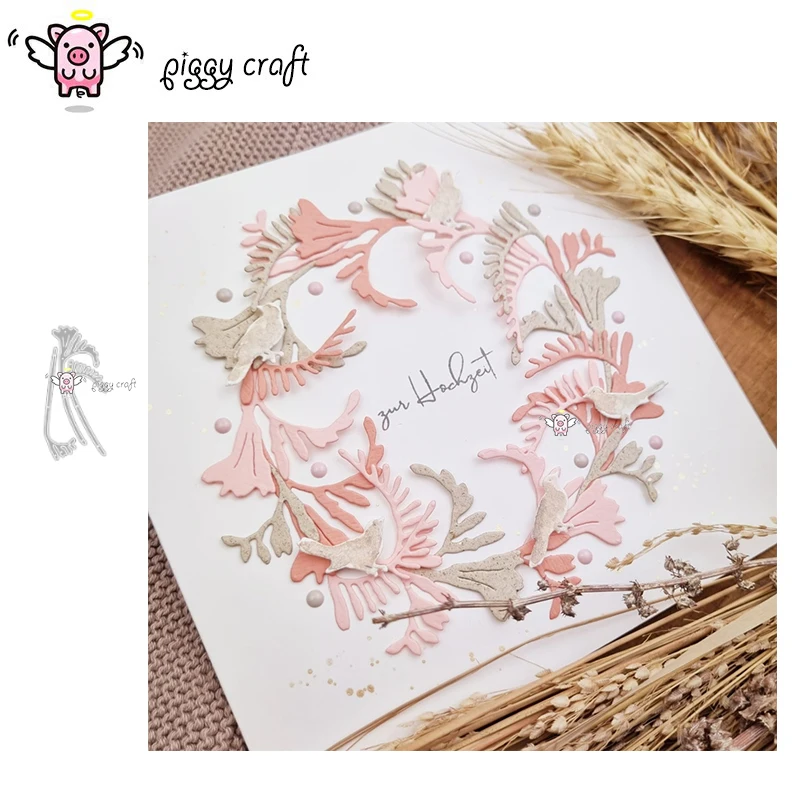 Piggy Craft metal cutting dies cut die mold Freesia flower Scrapbook paper craft knife mould blade punch stencils dies