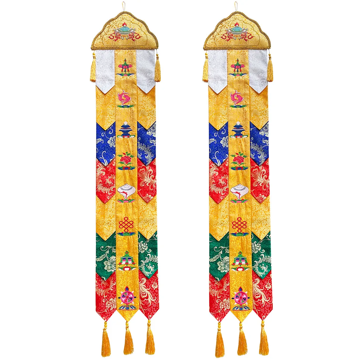 Buddhist utensils, Dharma utensils, Buddhist shrines, offering incense burners, fabric art, embroidery, Buddhist flags