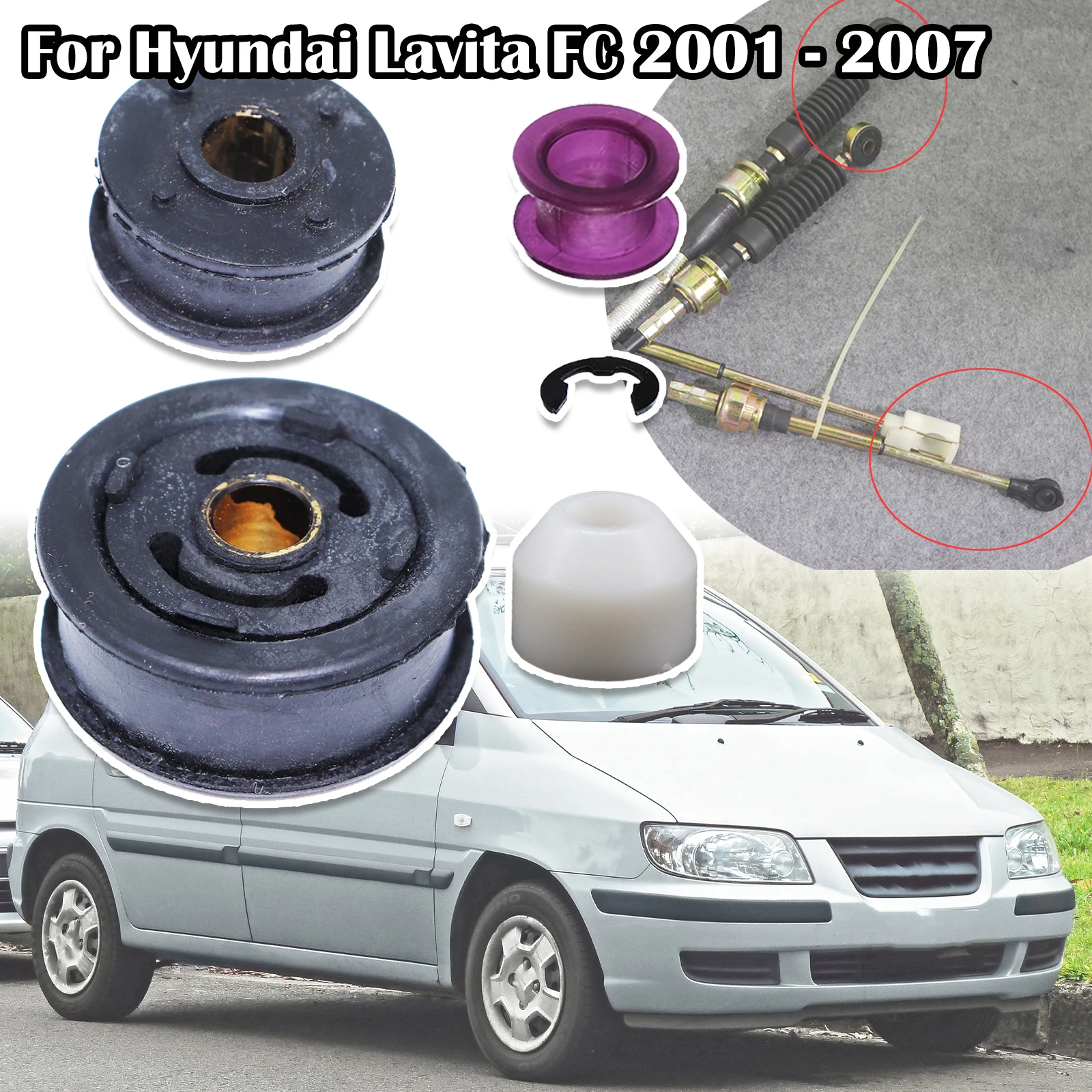 

Manual Gearbox Shift Cable Linkage Bushing Shifter Lever Selector Rod Connect Bushing For Hyundai Lavita FC 2001 2002 2003- 2007