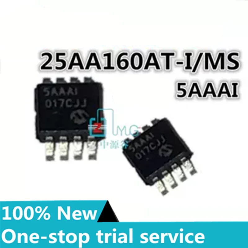 2-100pcs %new stock 25AA160AT-I/MS Silk screen 5AAAI MSOP8 EEPROM memory chip 16K SPI serial EEPROM