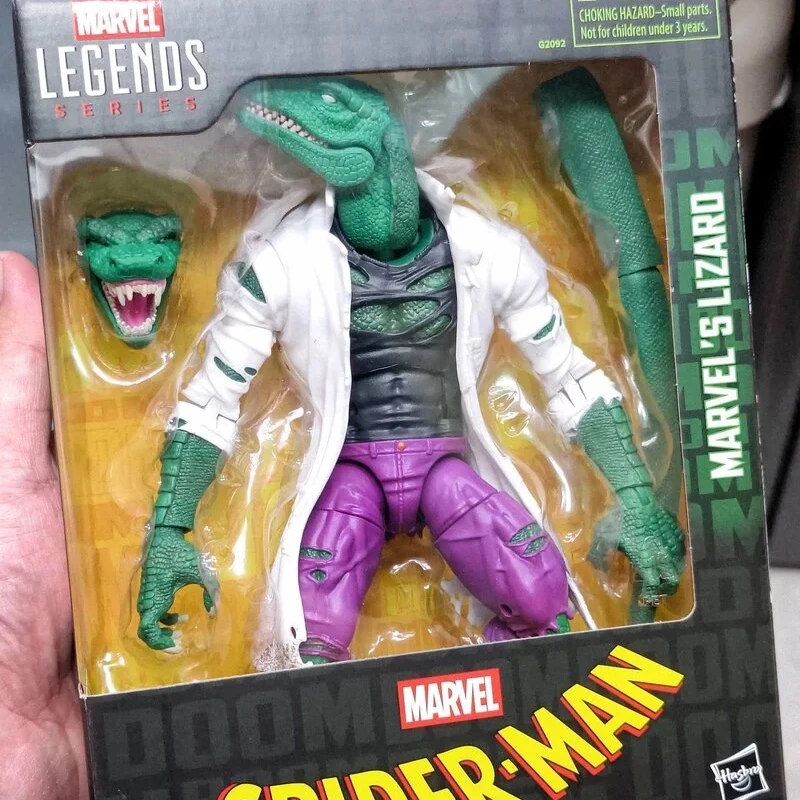 Official Genuine Marvel Legends Series Lizard Professor 6 Inch Posable Action Figure With Swappable Head For Adult Collectors