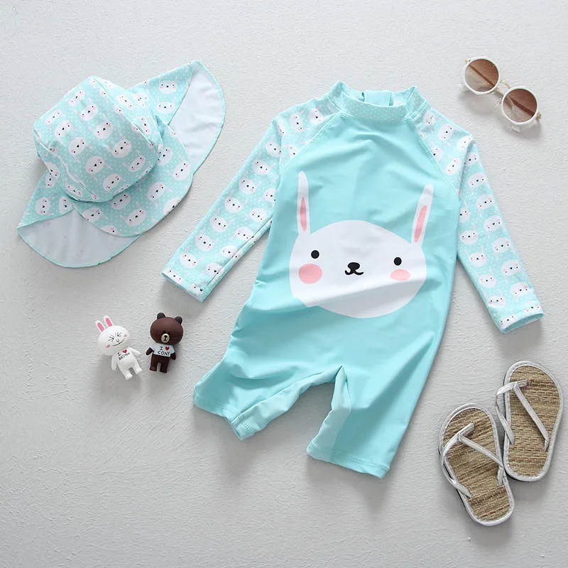 Traje de baño para bebé, traje de baño de manga larga para niñas, traje de baño de verano para niños, traje de baño para niñas pequeñas, protección