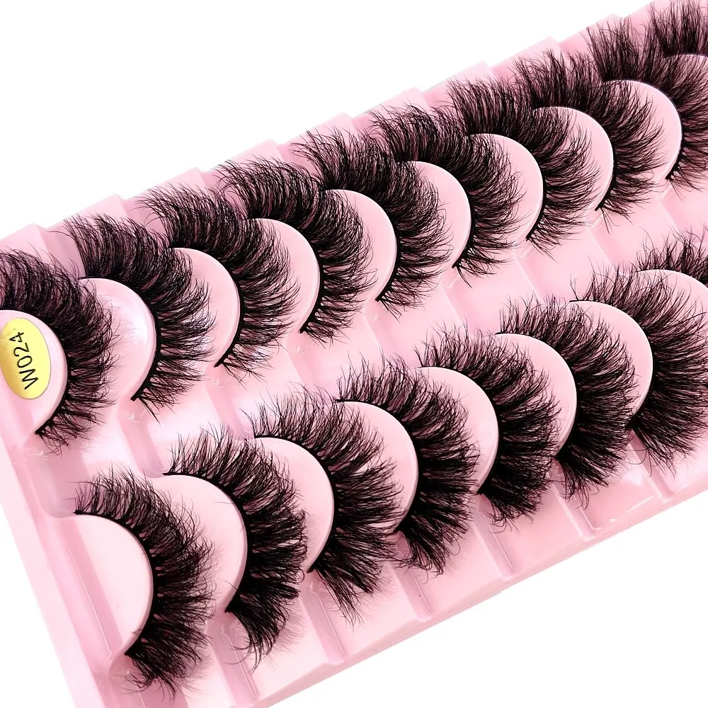 New 10 Pairs 3D Faux Mink Lashes Faux Mink Fluffy Lashes Soft Full Thick Wispy Eyelash Dramatic False Eyelashes Makeup Tools