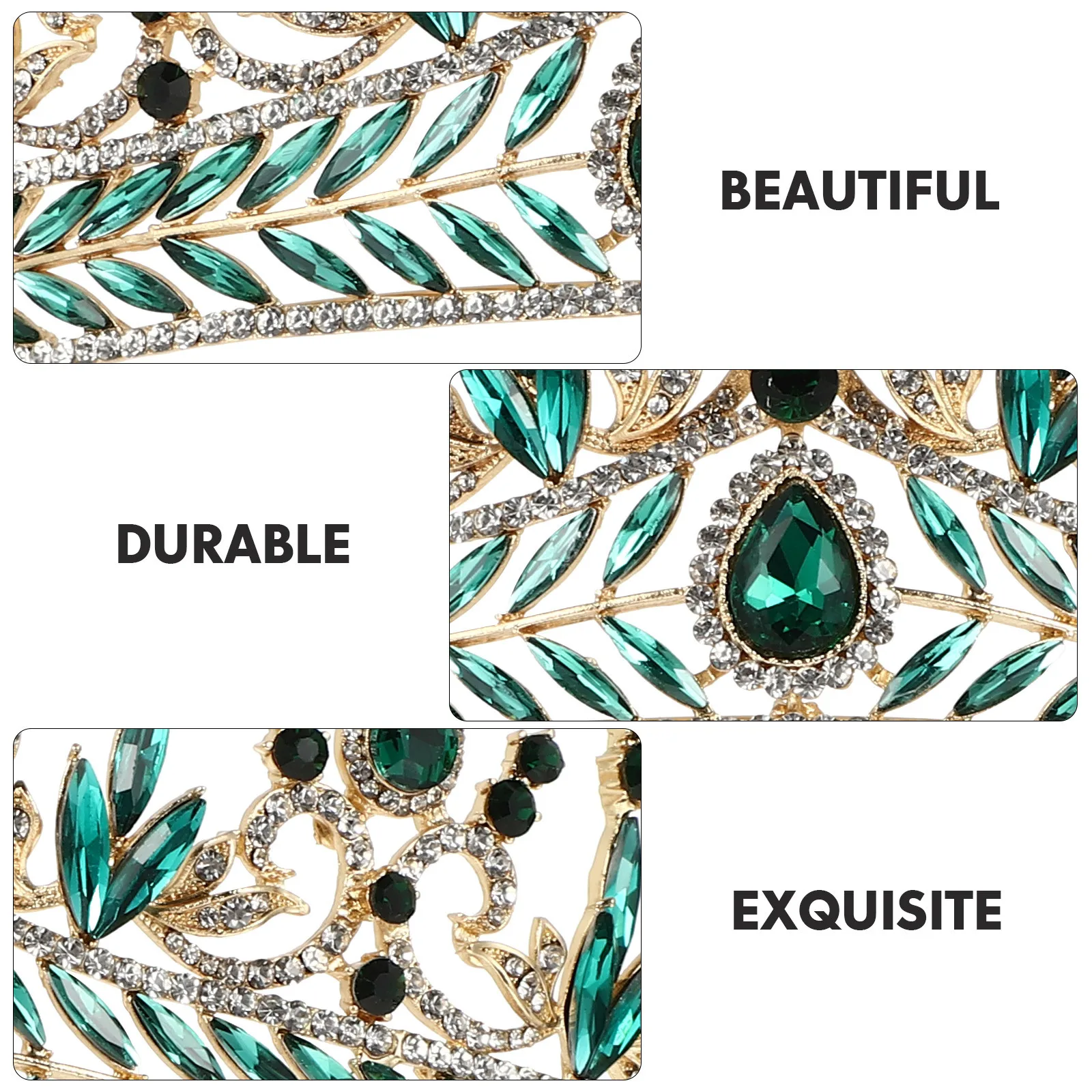 Rhinestone Bride Crown Baroque Style Bridal Headdress Elegant Party Wedding Accessory Rhinestone Crown Alloy Tiara