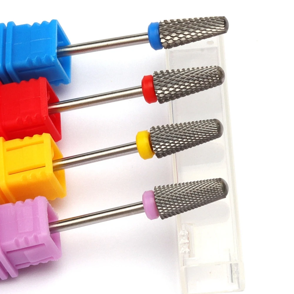 Broca multifuncional de carboneto de tungstênio, para unhas acrílicas, géis duros, remoção de cutículas, rotação bidirecional para uso esquerdo e destro, 1 peça