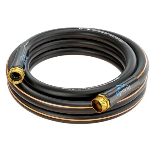 

Нерасширяемый ведущий шланг 15 x 5/8 дюйма, сверхпрочный гибкий садовый шланг с поворотной ручкой, фитинги «папа-мама», Burst 600 PS