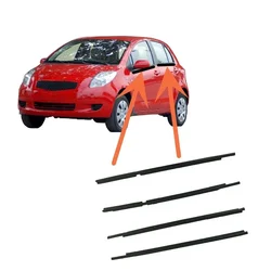 4 Pcs Windows Rubber Outside for Yaris Hatchback Xp90 2007-2012 5 Door Glass Laminate Weatherstrip for Vitz 68210-0D100