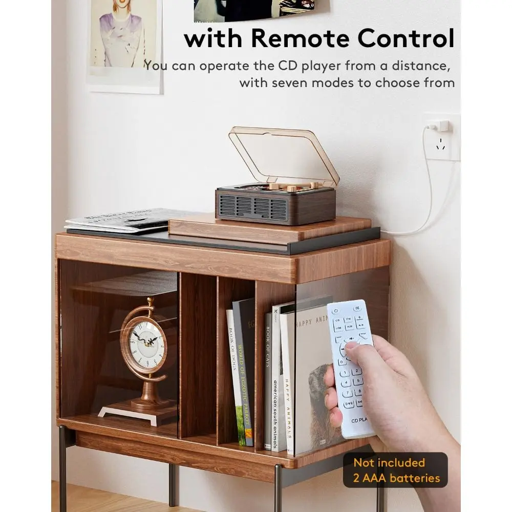 Retro eingebaute Lautsprecher Holz CD-Player Bluetooth Sender kabelgebundener Musik-Player Fernbedienung Bass Boost M Radio