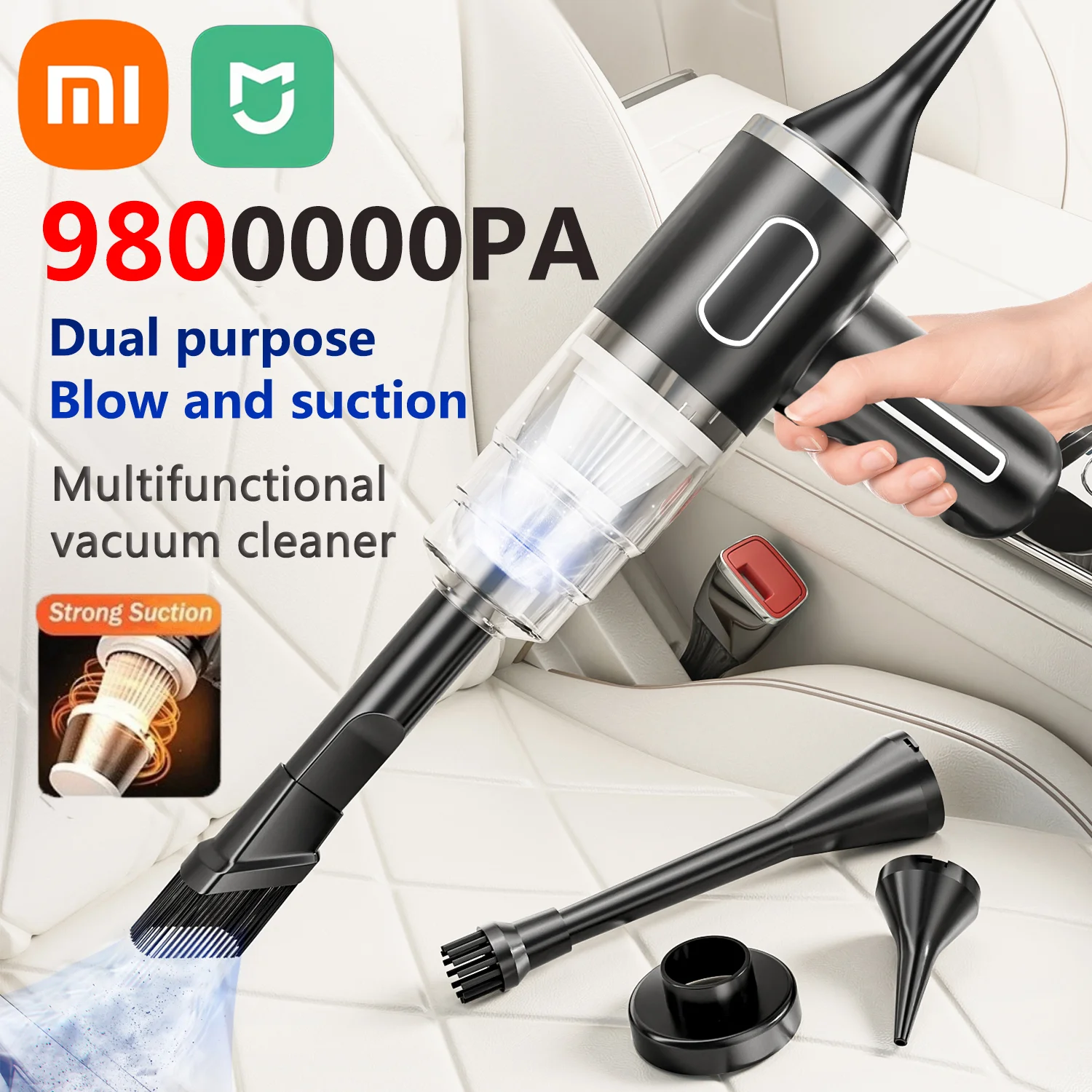 XIAOMI 9800000Pa 5 in 1 Cordless Vacuum Cleaner Dust Collector Car Portable Handheld Strong Suction Car Office Home Appliances