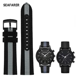 For Armani Ar1948 Ar1968 Ar1918 Ar1970 Ar60008 Ar60028 Waterproof Sweatproof Men Watchband Accessories 20 22mmNylon Watch Strap