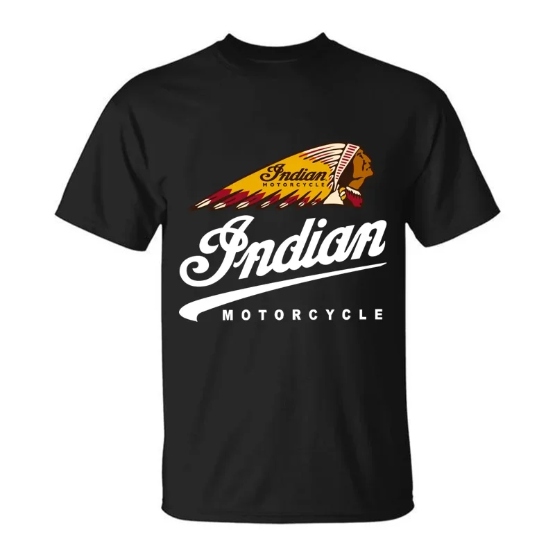 2024 Men T Shirt Casual Indians Motorcycle T-shirt Graphic Oversized Motorbike Biker Cafe Racer Chopper Vintage Streetwear S-3XL