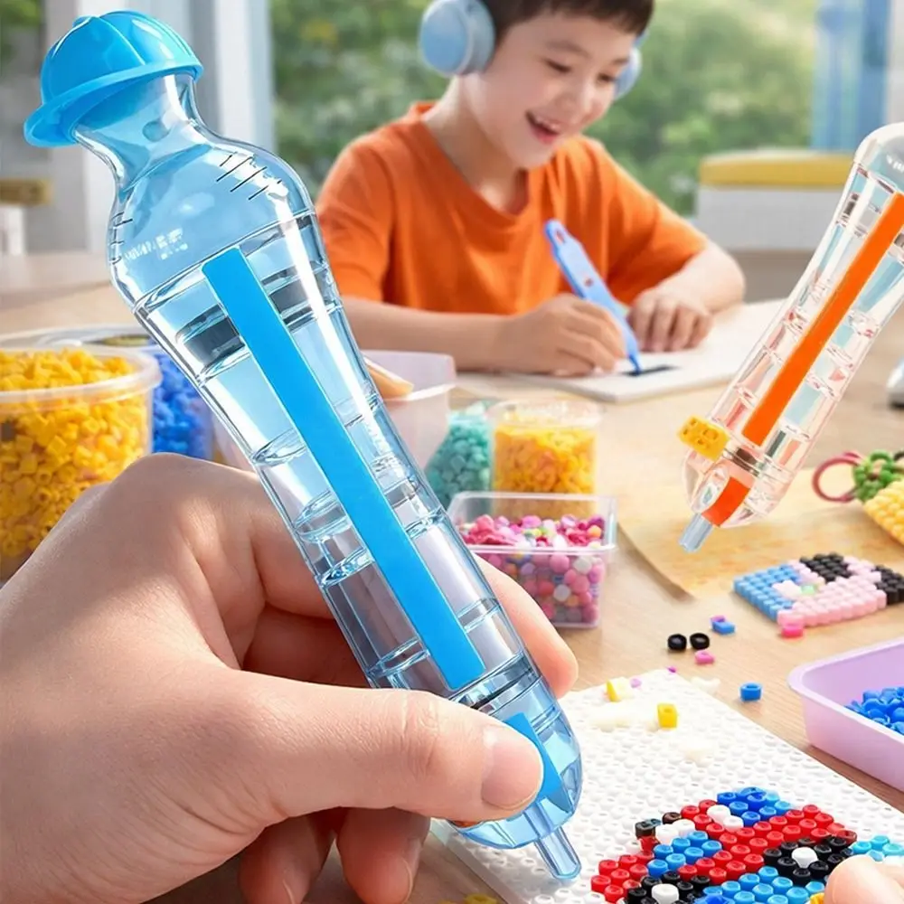 

2.6mm Tip Automatic Bead Pen Transparent Pixel Puzzle Press-Type Bead Pen Comfortable Grip Anti-slip Fuse Bead Pen