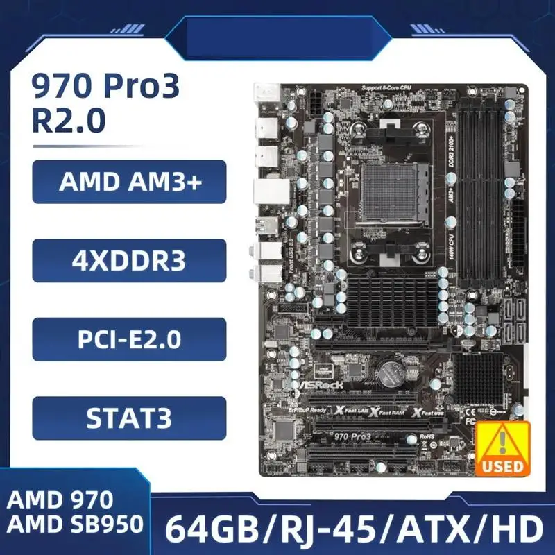 Top AM3/AM3+ Motherboard ASRock 970 PRO3 R2.0 DDR3 32GB AMD 970 Motherboard SATA III PCI-E 2.0 USB2.0 ATX For Phenom II X6/X4