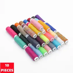 10 pz/set 110 yarde filo per cucire colorato per uso domestico 402 filo per cucire in poliestere accessori per aghi per cucire fai da te fatti a mano