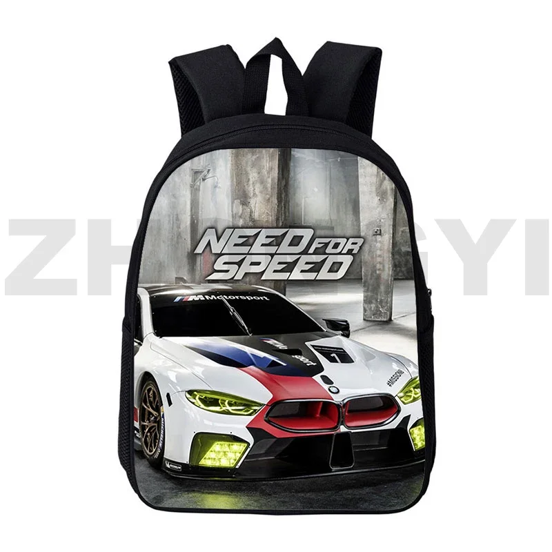 Kindergarten Kids School Bags 12/16 Inch Anime Need for Speed Backpacks NFS Print Pattern Small Mochila Men Women Business Bag