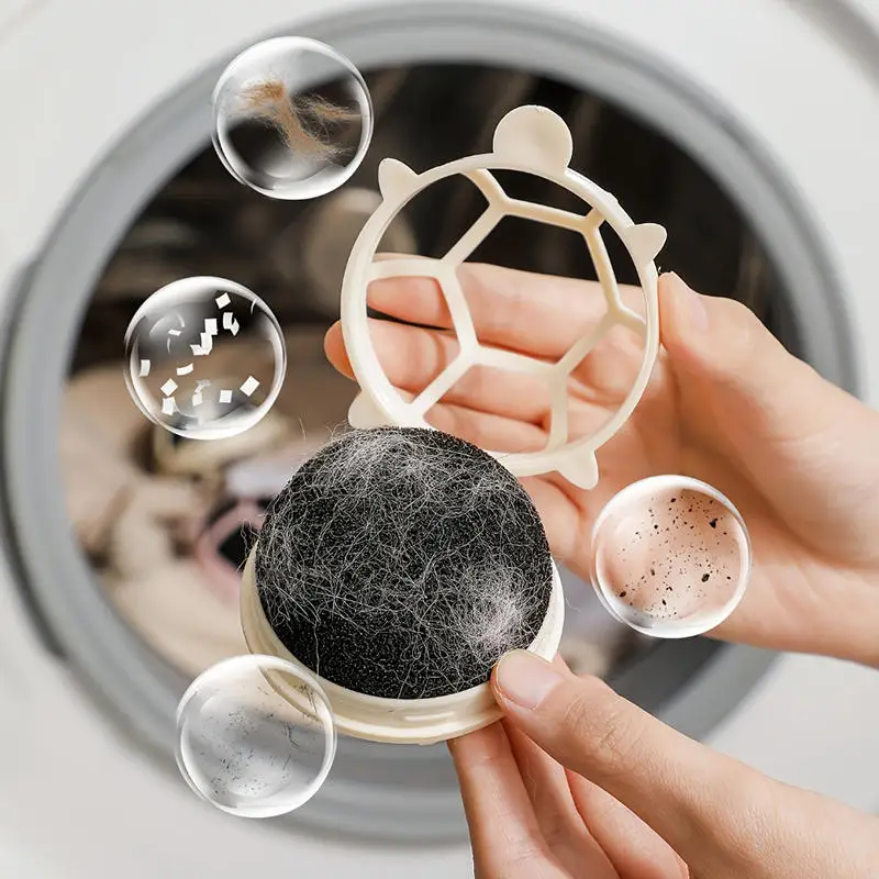 2Pcs Washing Machine Lint Collectors Turtle-Shaped Reusable Pet Hair Removers Laundry Lint Traps Laundry Balls For Clothes