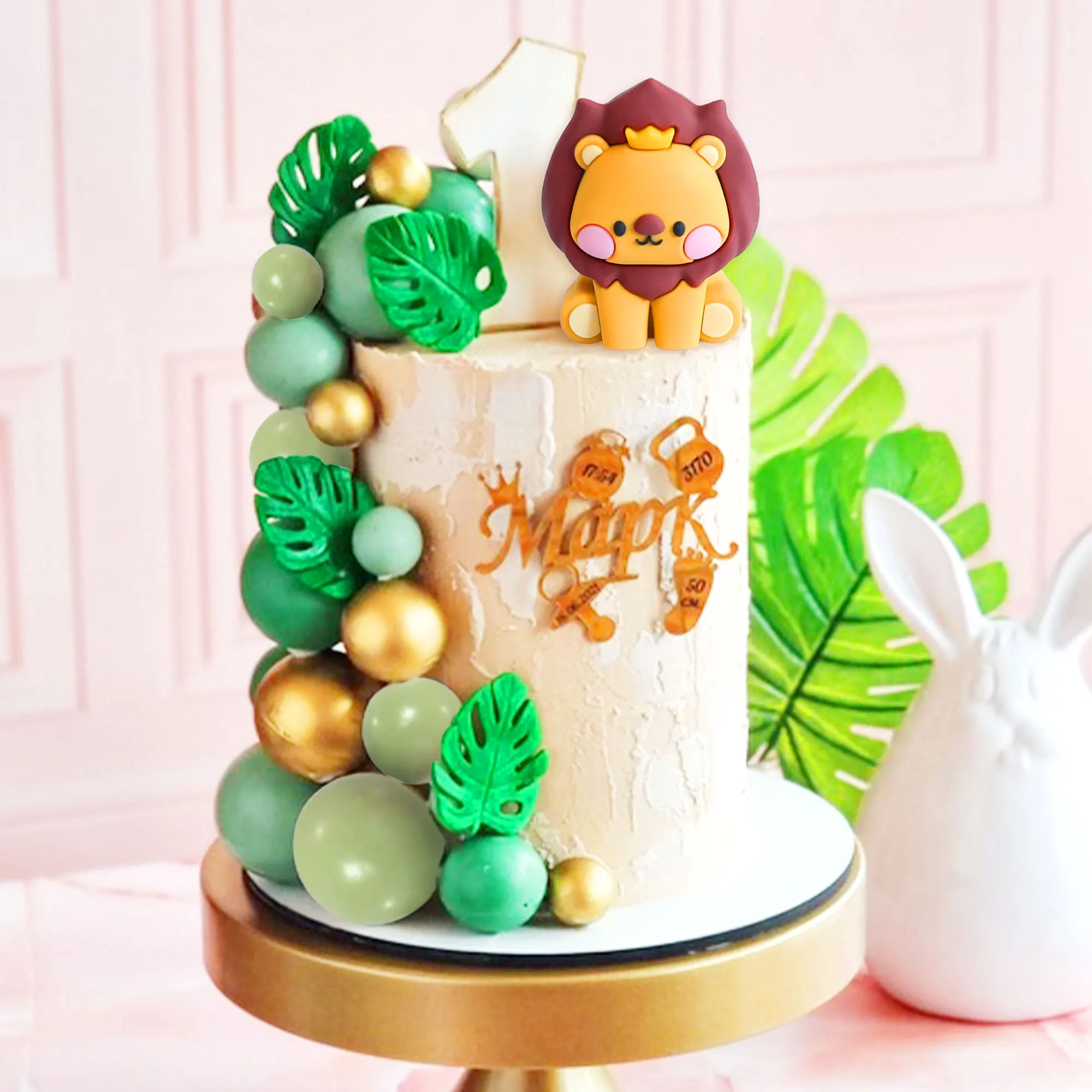 LaVenty Löwe-Kuchenaufsatz, Löwe-Geburtstagsdekoration, Safari-Tier-Kuchenaufsatz, Safari-Kuchenaufsatz, Wild One-Kuchenaufsatz – Detail 2