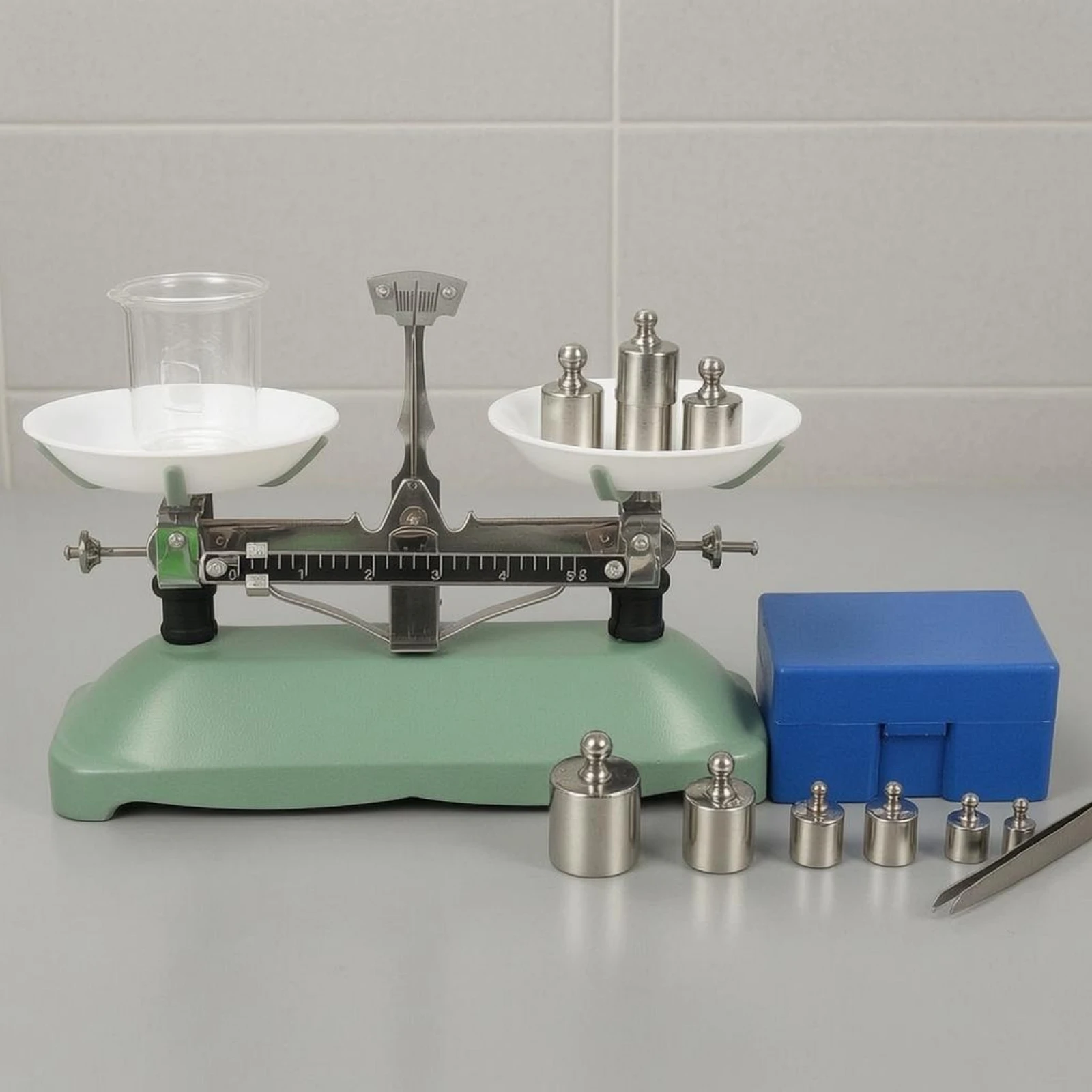 Tray Balance Calibration Weights Classroom Balance Scale School Science Gear Weighing Pans Central Pointer for Teachers