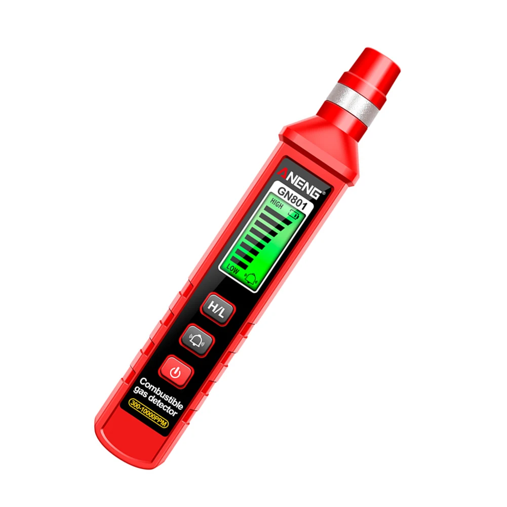 Combustible Gas Detectors Portable Gas Leak Detector 300-10000PPM Gas Sniffer LCD Display Sound Alarm Gas Tank Leak Test Tool