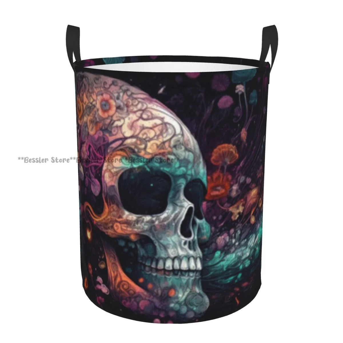 

Dirty Laundry Basket Psychedelic Wonderland Folding Clothing Storage Bucket