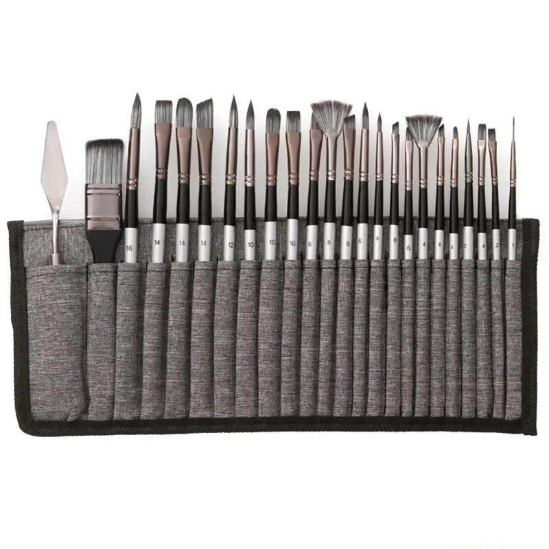 24pcs-set-nylon-hair-wooden-handle-watercolor-paint-brush-pen-scrubbing-scraper
