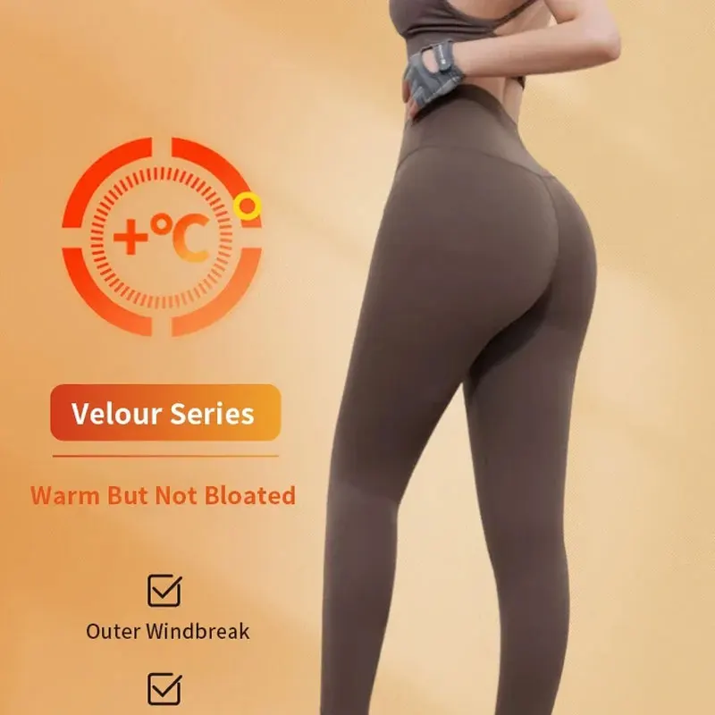 

Women's High Waist Sports Leggings Autumn Winter Thickened Warm Gym Yoga Tights Stretchy Soft Fitness Running Pants