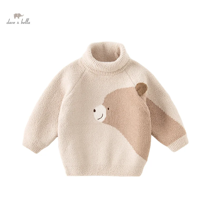 Dave Bella 2023 nuovo autunno inverno ragazze ragazzi vestiti del bambino top canottiera maglione cartone animato dolcevita moda Casual DB4237172