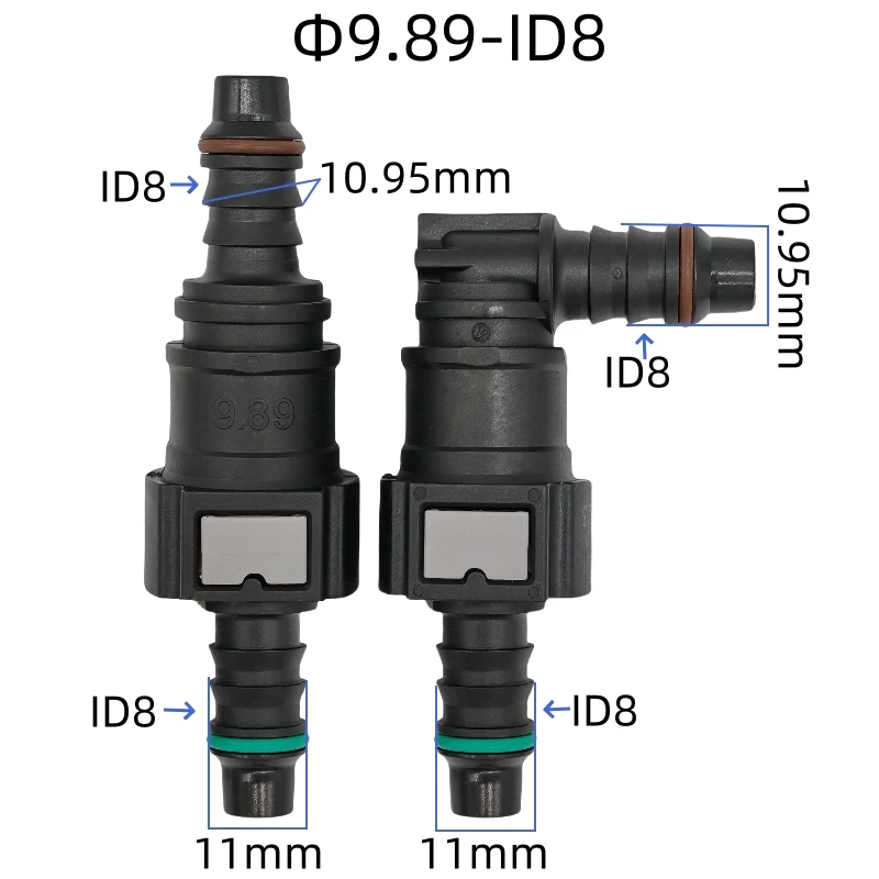 9.89 ID8 universal automotive fuel line quick connector plastic double-sided button male and female matching combination 1set