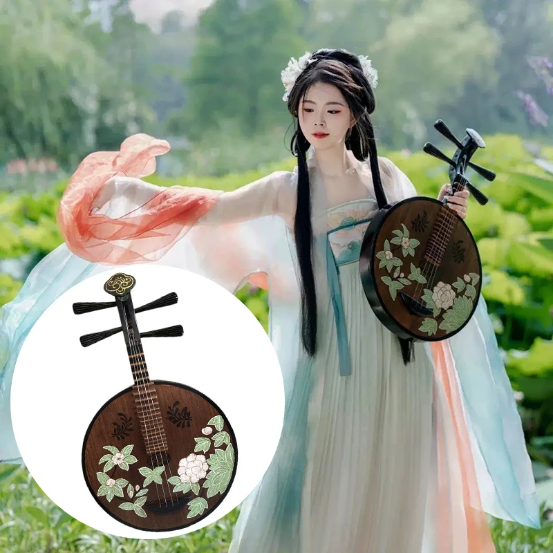 Pipa de madera maciza, pintura tradicional china, Pipa para principiantes, adultos, ópera de Pekín, juega de laúd, instrumento Musical Retro étnico