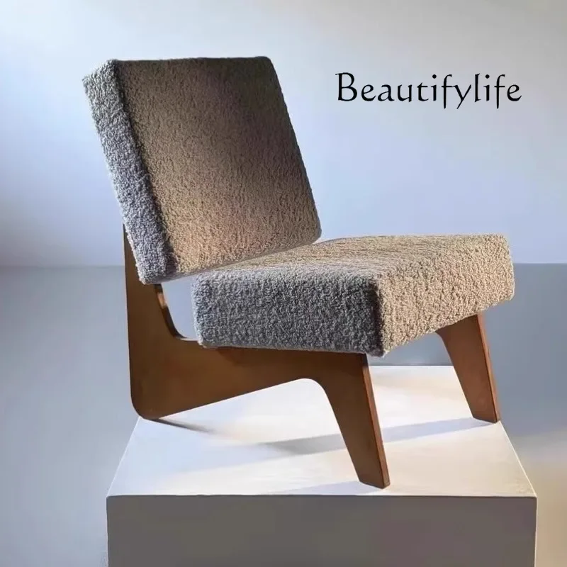 A44 Medieval single solid wood sofa chair, living room balcony leisure chair, lazy creative retro literary single chair