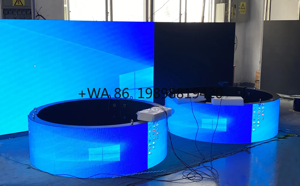 Customized Professional bar Club Indoor Led Screen P1.86 P2 P2.5 P4 Round Column Special Shape Led Display