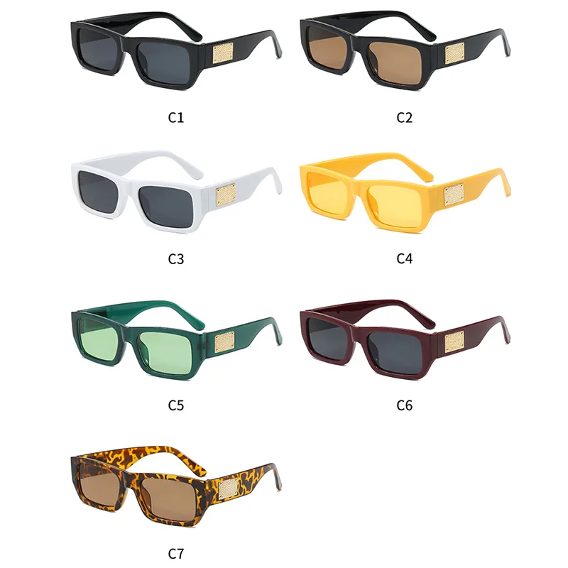 الرجعية موضة مربع النظارات الشمسية النساء الرجال Vintage العلامة التجارية مصمم نظارات شمسية الأعمال تخفيف الذكور الإناث نظارات واقية #5