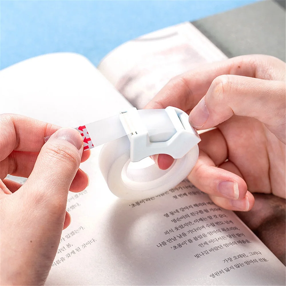 1 Set Deli PVC Invisible Tape Set with Dispenser, 1.8cm X 20y, Writeable Clear Tape for Labeling & Correction - 1 Set