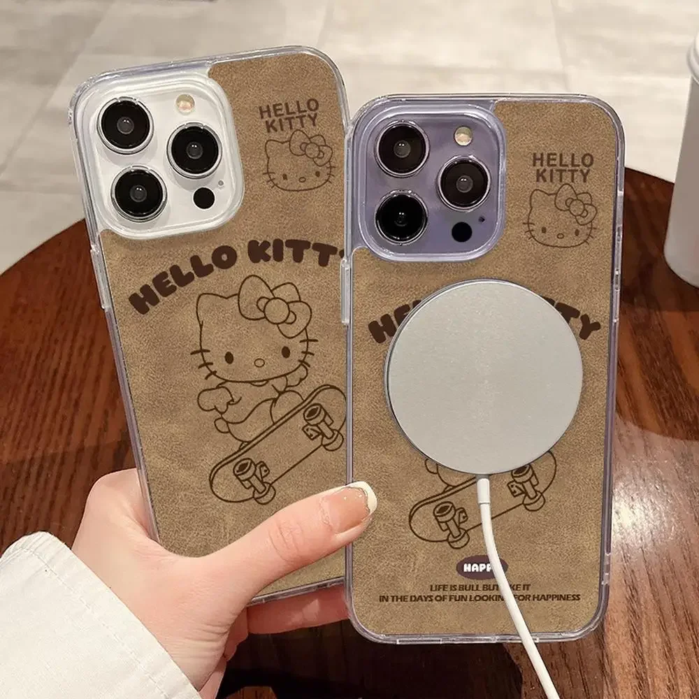 Sanrio Hellokitty Iphone Case Fall Prevention Iphone 16/15/14/13/12/11 Girl Iphone 16 Promax Case Hello Kitty Fashion Accessory