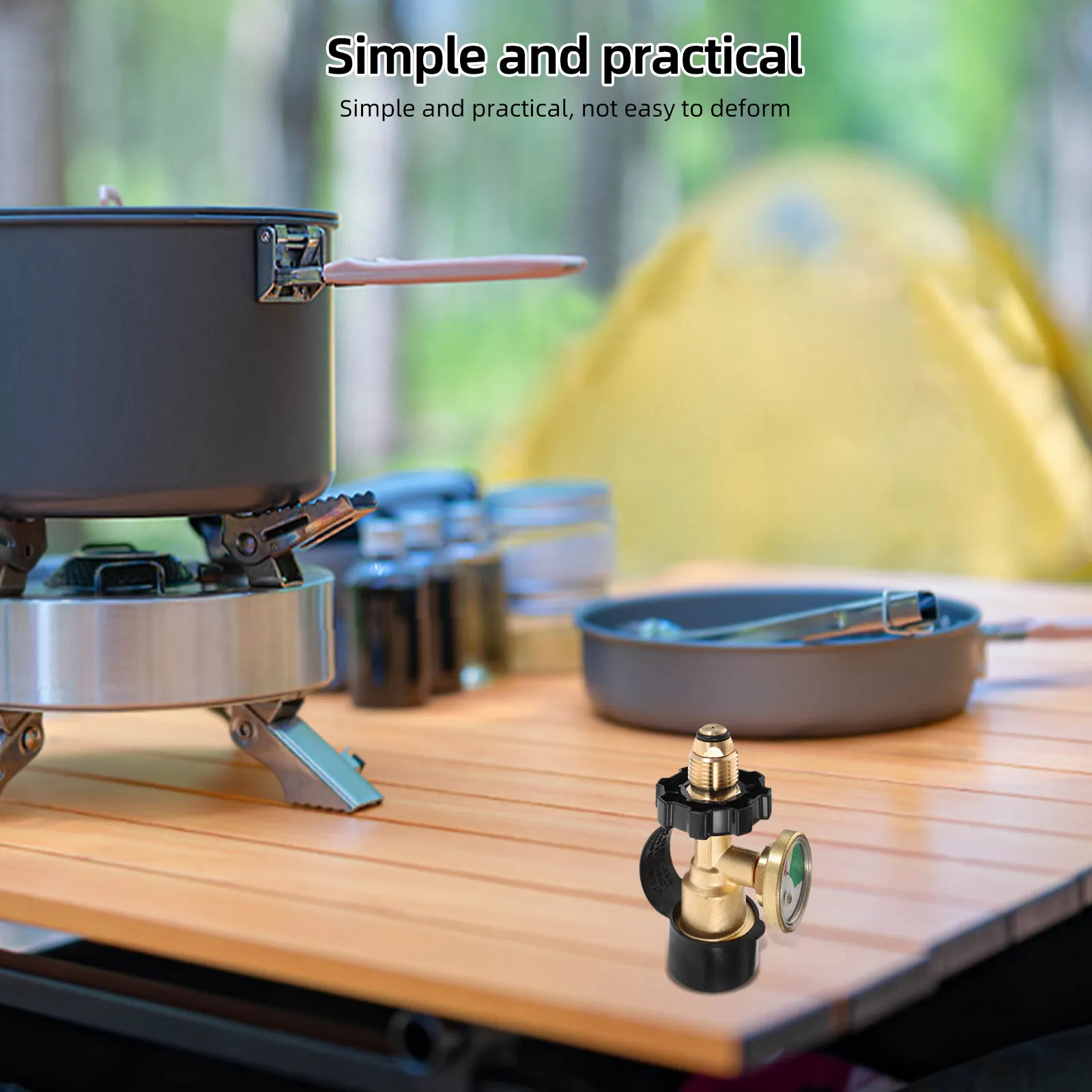 

Адаптер для пропанового баллона с медным встроенным манометром, измеритель давления для уличных газовых баллонов, соединитель для гриля и печи, стандарт США