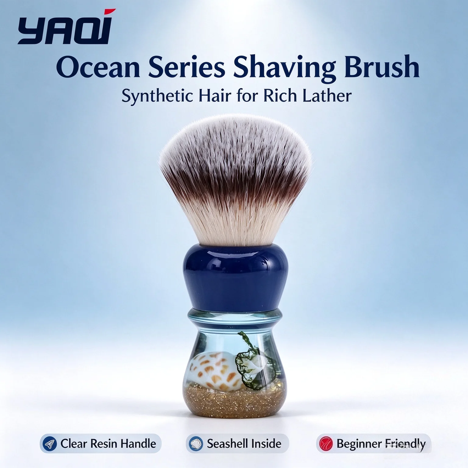 Mens Shaving Brush Yaqi 2026 YAQI Atlantis 24mm Synthetic Hair Collectibles Wet Shaving Brush Birthday Gift For Boyfriend